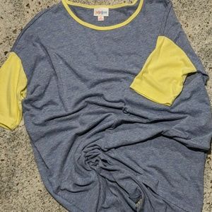 Grey and Yellow long LulaRoe Shirt